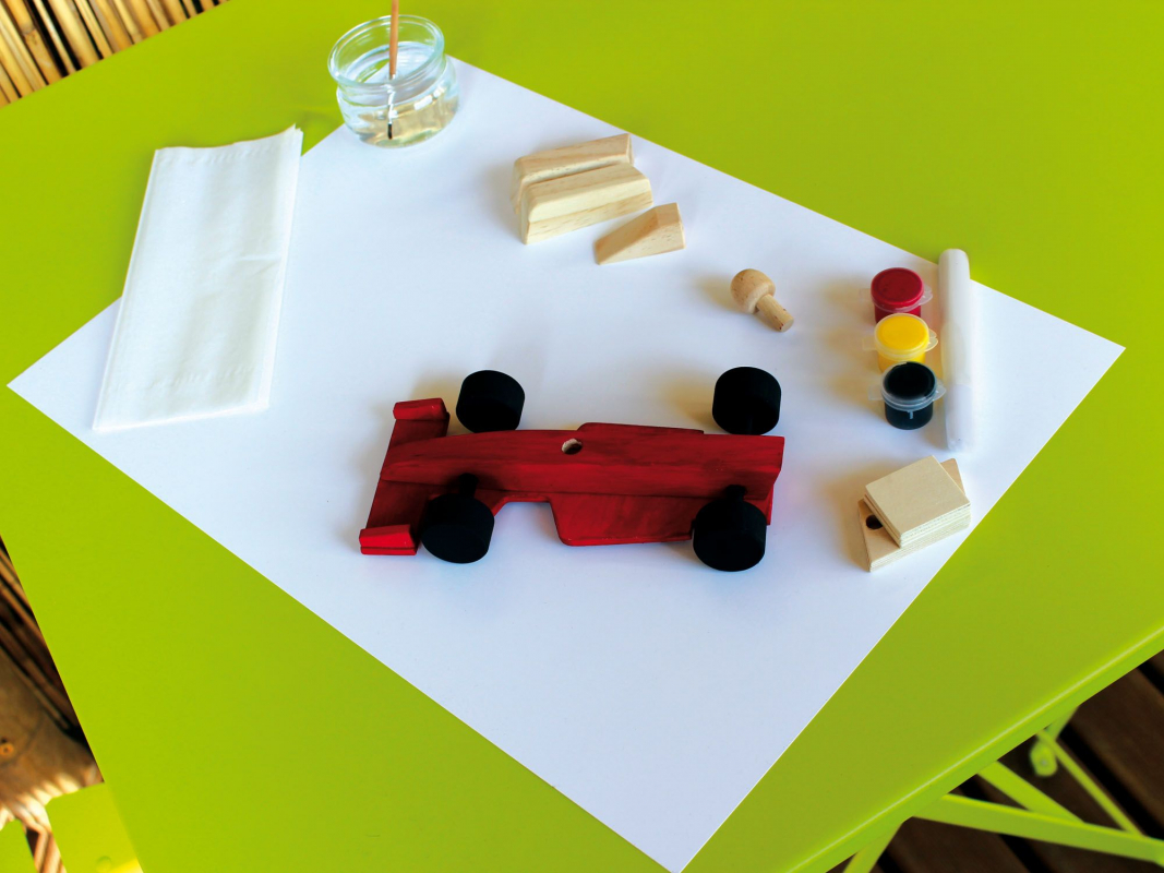 Kit 3 Voitures De Course En Bois à Monter Et Peindre - Jouet DIY Enfant 5-10 Ans - Avec Peintures Et Outils