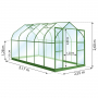 Serre verre trempé Lams ALOÉ 8,10 m² avec base - Verte