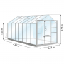 Serre en verre trempé Lams LAURUS 11,30 m² avec base - Verte