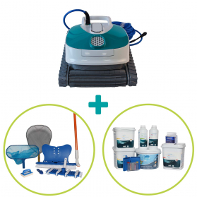 PACK ENTRETIEN MINT (Robot nettoyeur, kit entretien 8 accessoires, kit traitement)