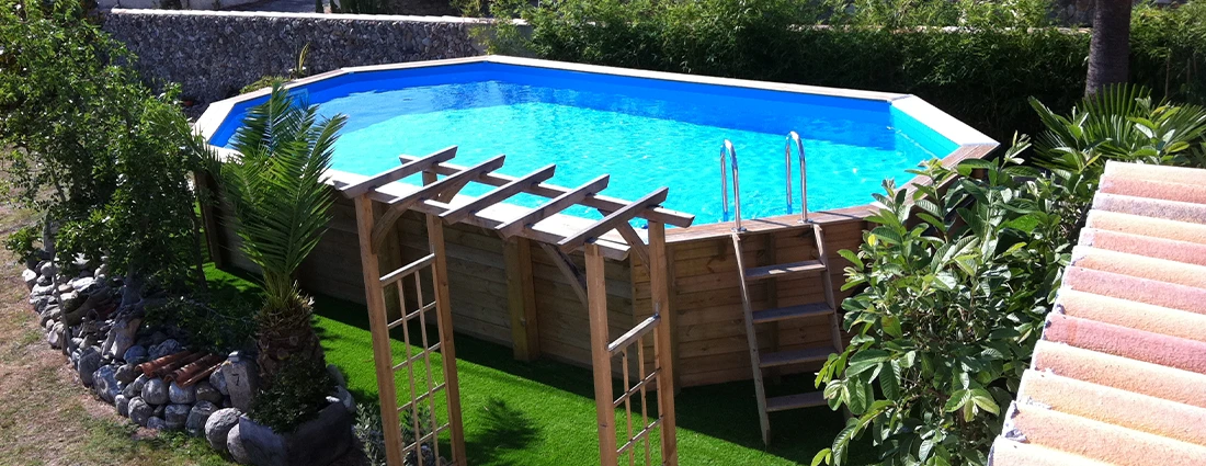 Piscine Ocea Ubbink 8,60 x 4,70 x h1,30m de forme octogonale allongée